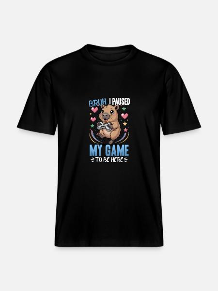Capybara Gamer Gaming -  RELAXED FIT Unisex Organic T-Shirt - black