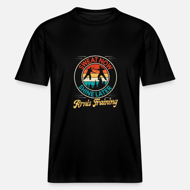 Escrima Arnis Arts Martiaux - T-shirt unisexe RELAXED FIT en coton bio - noir