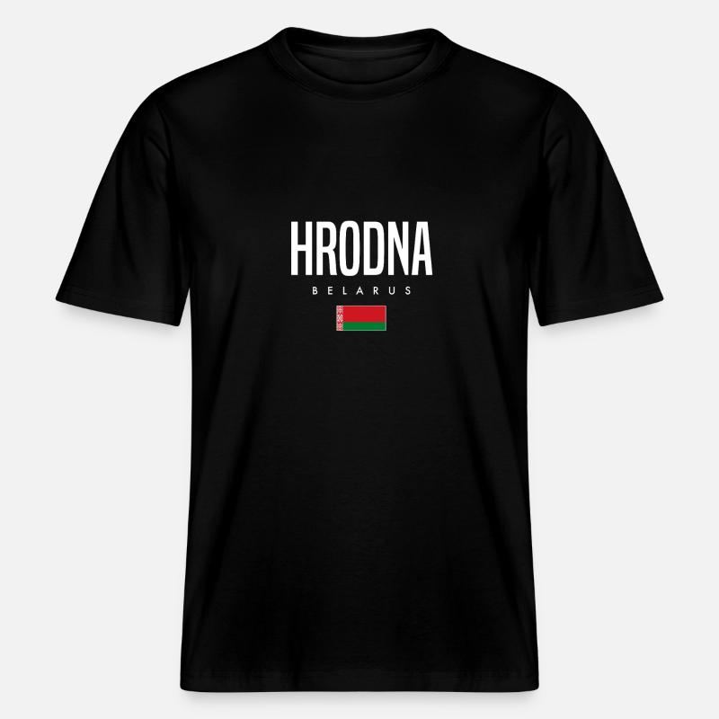 Hrodna, Biélorussie, Biélorussie -  T-shirt unisexe RELAXED FIT en coton bio - noir