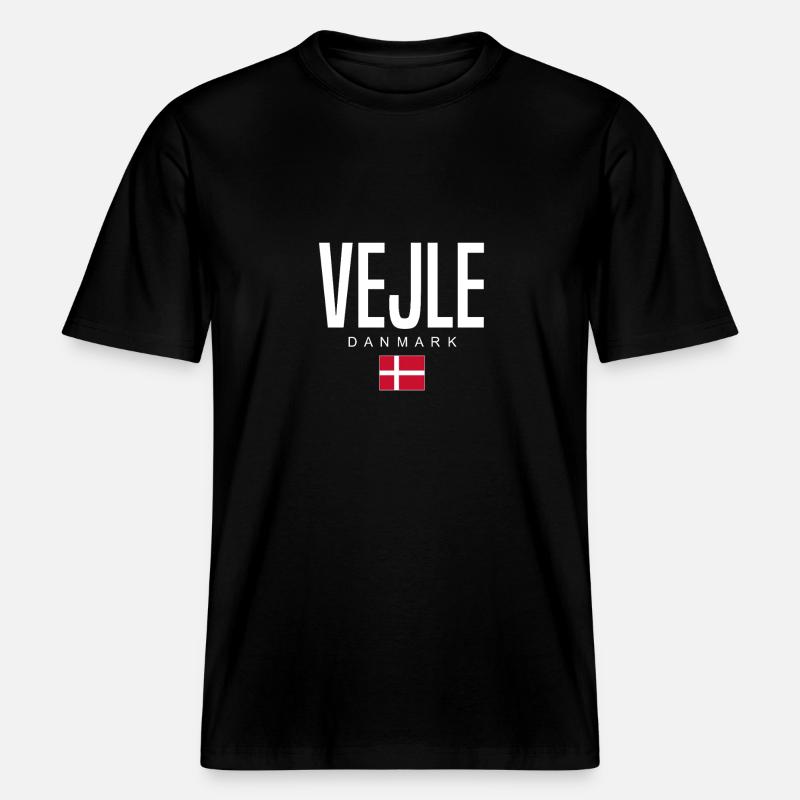 Vejle, Danemark - T-shirt unisexe RELAXED FIT en coton bio - noir