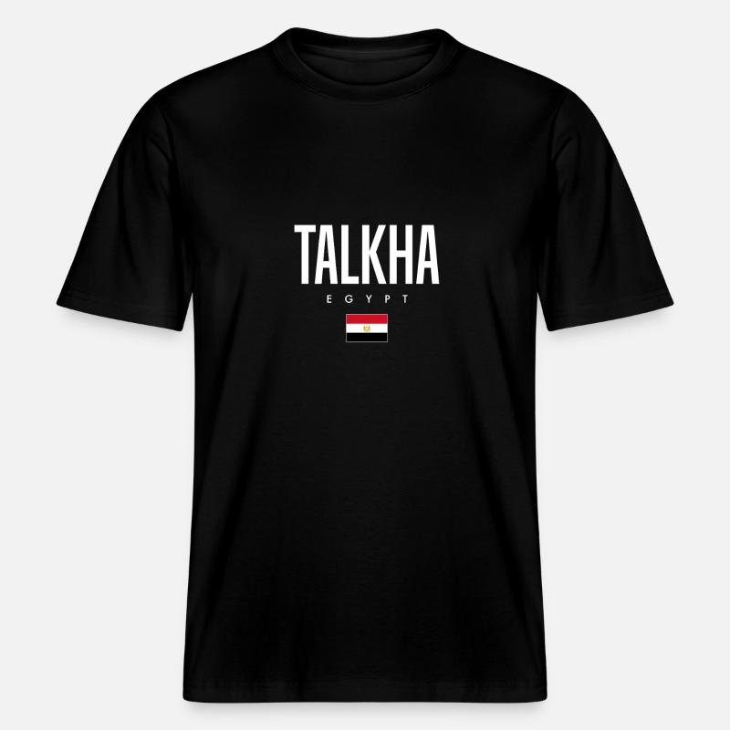 Talkha Égypte -  T-shirt unisexe RELAXED FIT en coton bio - noir