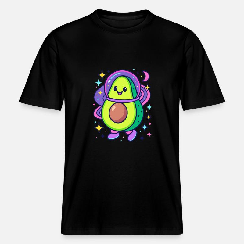 Avocat astronaute dans l’espace -  T-shirt unisexe RELAXED FIT en coton bio - noir