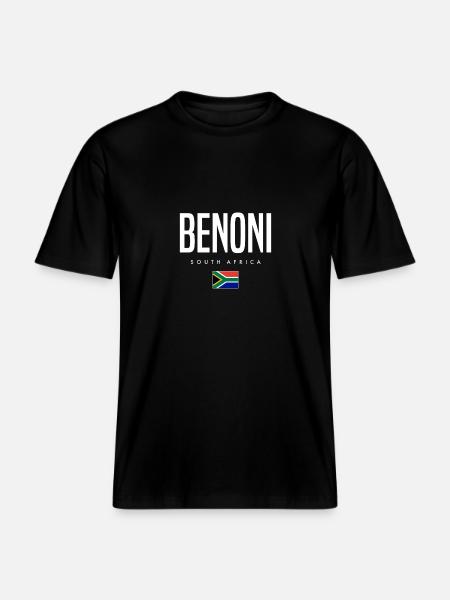 Benoni, Afrique du Sud -  T-shirt unisexe RELAXED FIT en coton bio - noir