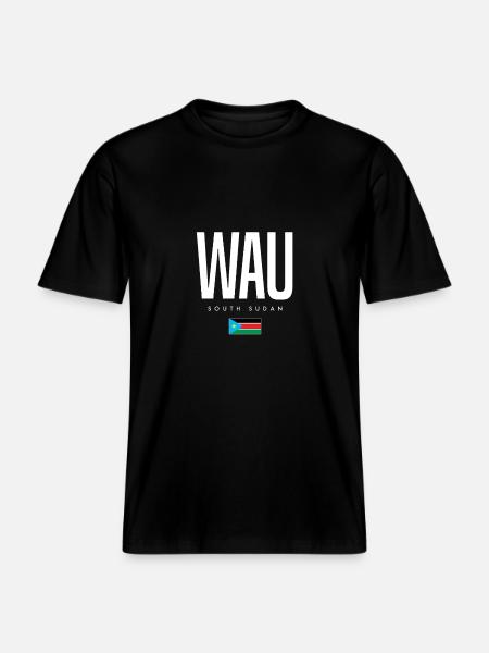 Wau South Sudan - RELAXED FIT Unisex Organic T-Shirt - black