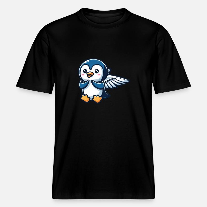 Ailes de manchot céleste -  T-shirt unisexe RELAXED FIT en coton bio - noir