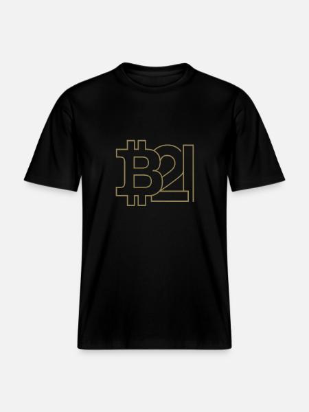 Bitcoin Silhouette Taschenformat -  RELAXED FIT Unisex Organic T-Shirt - Schwarz