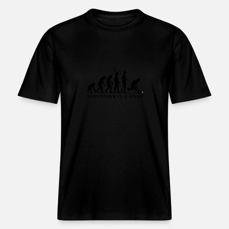 evolution_herren_hockey_b_2c -  RELAXED FIT Unisex Organic T-Shirt - black