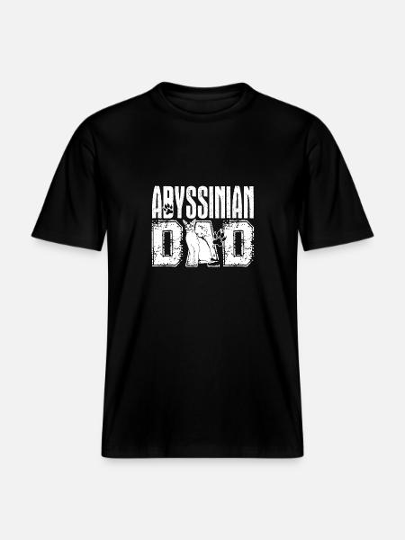 Abyssinian Abyssinian Cat Dad -  RELAXED FIT Unisex Organic T-Shirt - black