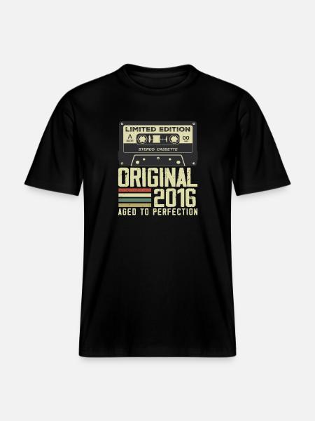 8. Jubiläumsgeschenk im Retro-Stil 2016 -  RELAXED FIT Unisex Organic T-Shirt - Schwarz