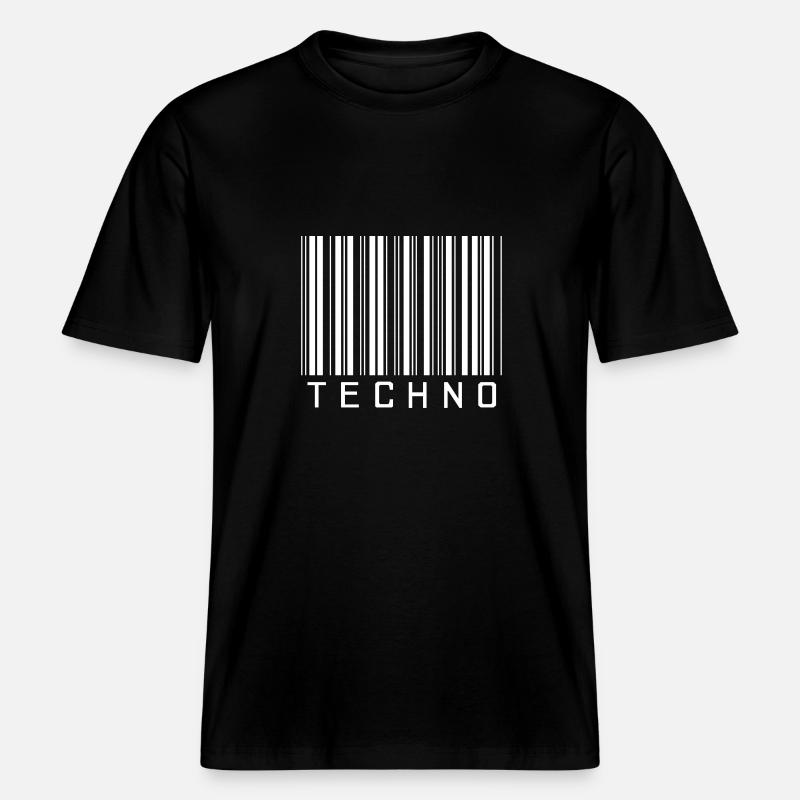 Techno Barcode -  RELAXED FIT Unisex Organic T-Shirt - Schwarz