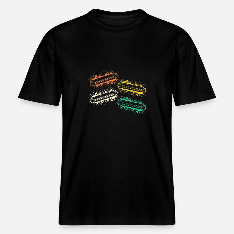 Harmonica Harmonica -  RELAXED FIT Unisex Organic T-Shirt - black