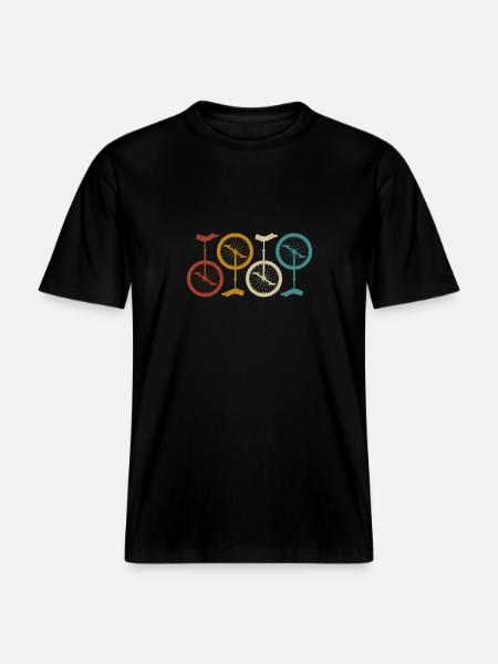 Unicycle unicyclist bike kids girl retro -  RELAXED FIT Unisex Organic T-Shirt - black