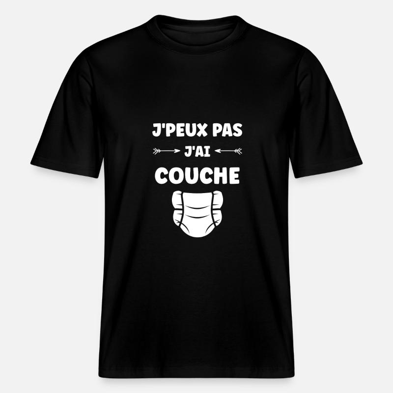Couches -  T-shirt unisexe RELAXED FIT en coton bio - noir