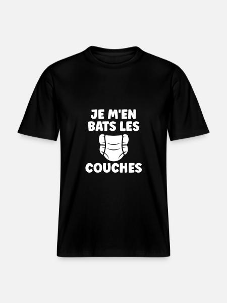 Couches - T-shirt unisexe RELAXED FIT en coton bio - noir
