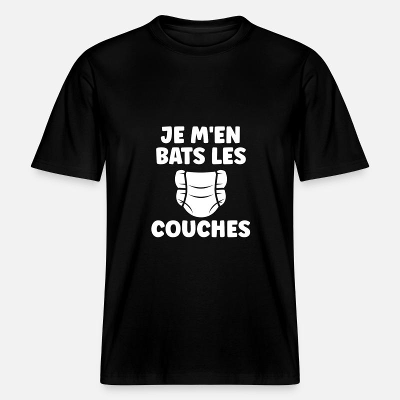 Couches -  T-shirt unisexe RELAXED FIT en coton bio - noir