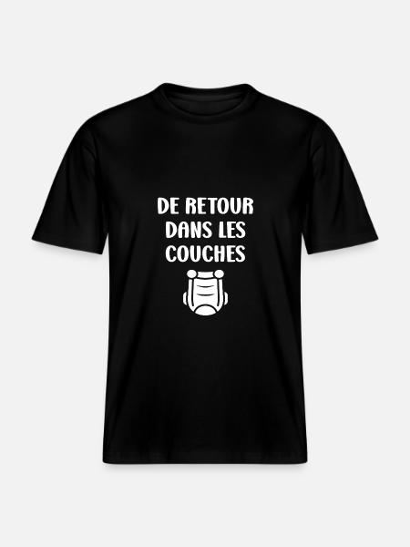 Couches - T-shirt unisexe RELAXED FIT en coton bio - noir
