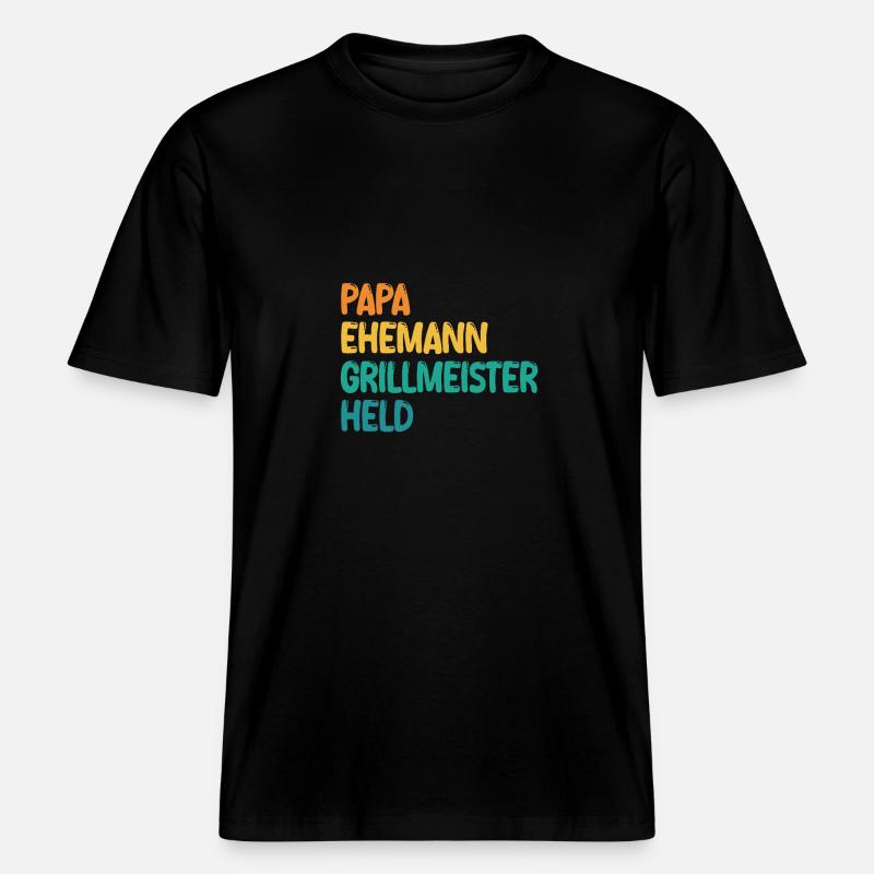 Papa Mari Grill Master Hero -  T-shirt unisexe RELAXED FIT en coton bio - noir