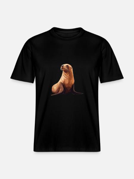 Seelöwen Seelöwe -  RELAXED FIT Unisex Organic T-Shirt - Schwarz