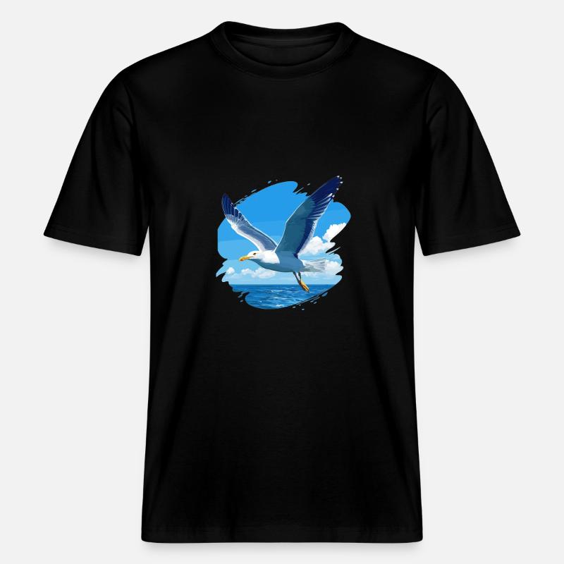 Möwen Möwe - RELAXED FIT Unisex Organic T-Shirt - Schwarz