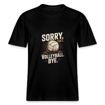 Lustiges Volleyball -  RELAXED FIT Unisex Organic T-Shirt - Schwarz - Vorne - Alina (178cm) & Michal (187cm)