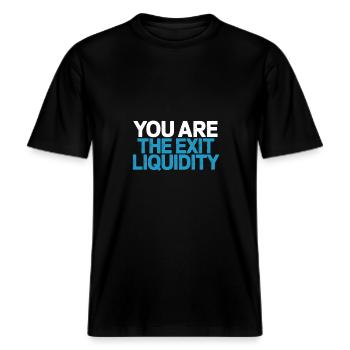 Sie sind der Ausstieg Liquidität Crypto Trader Zitat -  RELAXED FIT Unisex Organic T-Shirt - Schwarz - Vorne - Alina (178cm) & Michal (187cm)
