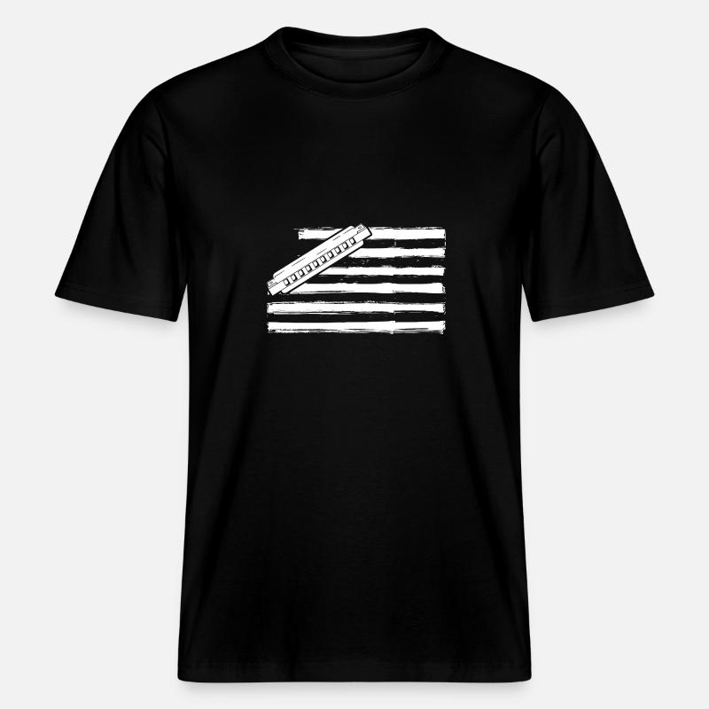 Harmonica Harmonica -  RELAXED FIT Unisex Organic T-Shirt - black