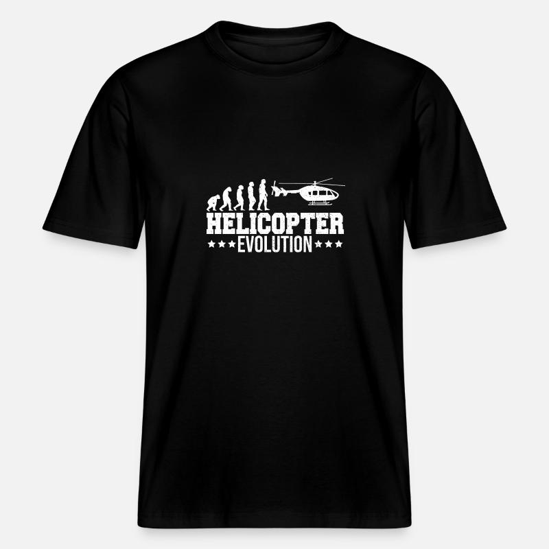 Hélicoptère Heli Pilot Evolution -  T-shirt unisexe RELAXED FIT en coton bio - noir