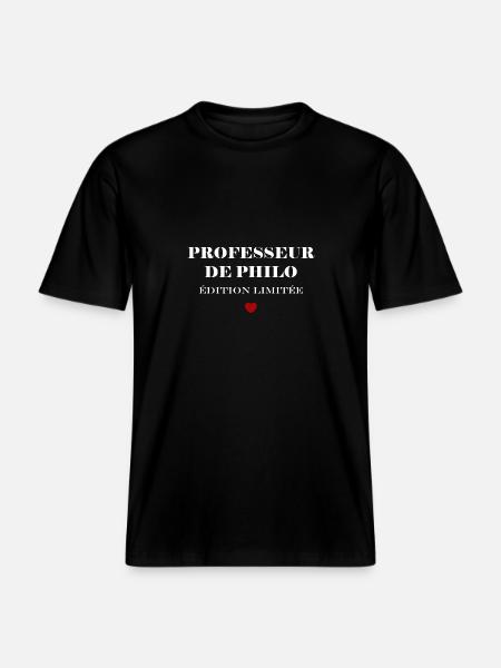 Professeur de philo - T-shirt unisexe RELAXED FIT en coton bio - noir