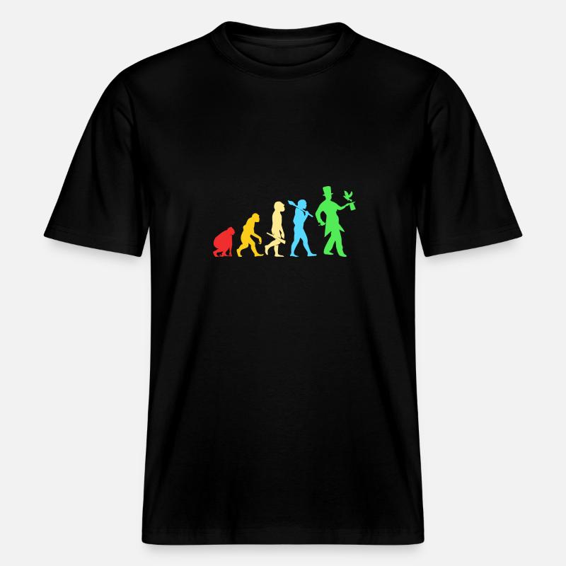 Wizard Magic Magician Evolution -  RELAXED FIT Unisex Organic T-Shirt - black