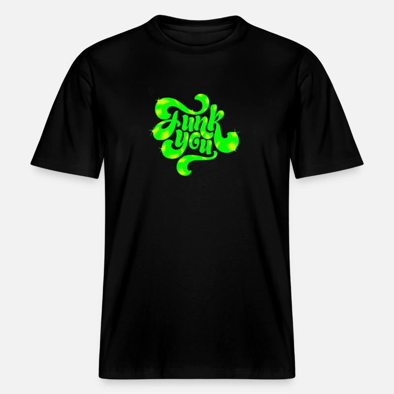 Conception de texte punk néon vert -  T-shirt unisexe RELAXED FIT en coton bio - noir