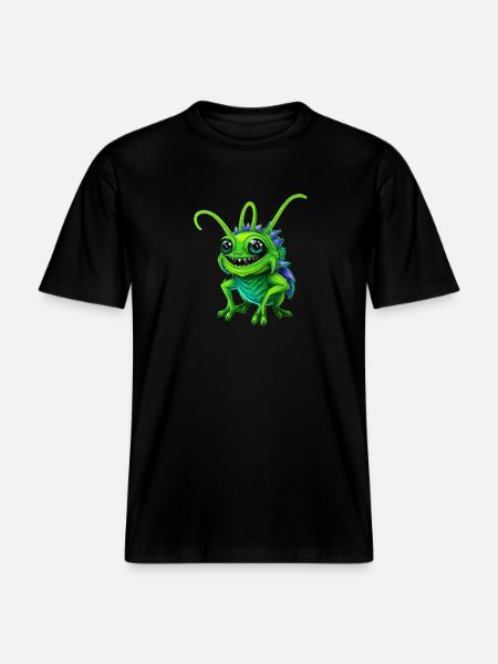 Grüne Monster-Grille - RELAXED FIT Unisex Organic T-Shirt - Schwarz