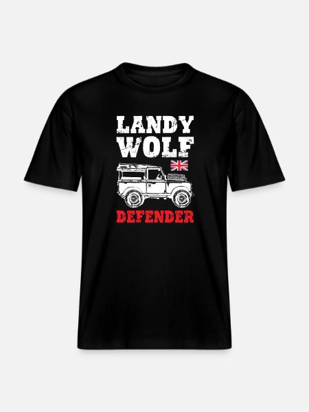 Landy Wolf Defender -  RELAXED FIT Unisex Organic T-Shirt - black