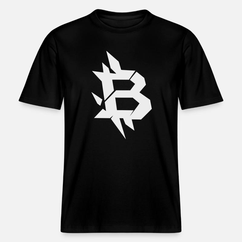 Conception angulaire du Bitcoin B -  T-shirt unisexe RELAXED FIT en coton bio - noir