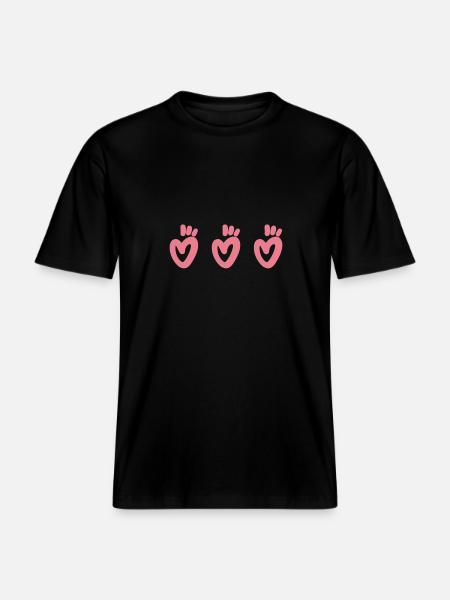 3 hearts t-shirt -  RELAXED FIT Unisex Organic T-Shirt - black
