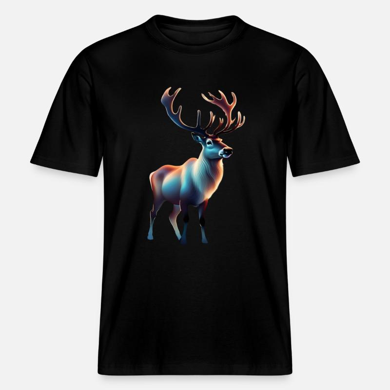 Conception de renne cool -  T-shirt unisexe RELAXED FIT en coton bio - noir