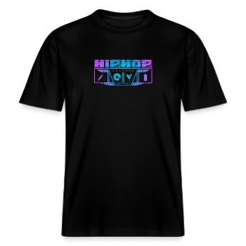 Hip Hop Culture -  RELAXED FIT Unisex Organic T-Shirt - Schwarz - Vorne - Alina (178cm) & Michal (187cm)
