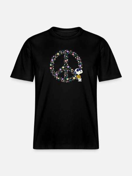 Peanuts Snoopy Peace Hippie - RELAXED FIT Unisex Organic T-Shirt - black