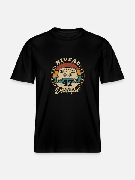 Niveau 47 débloque - T-shirt unisexe RELAXED FIT en coton bio - noir