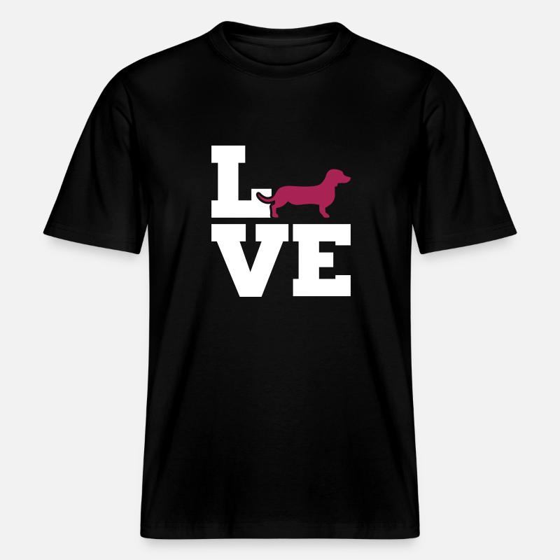 Teckel - T-shirt unisexe RELAXED FIT en coton bio - noir