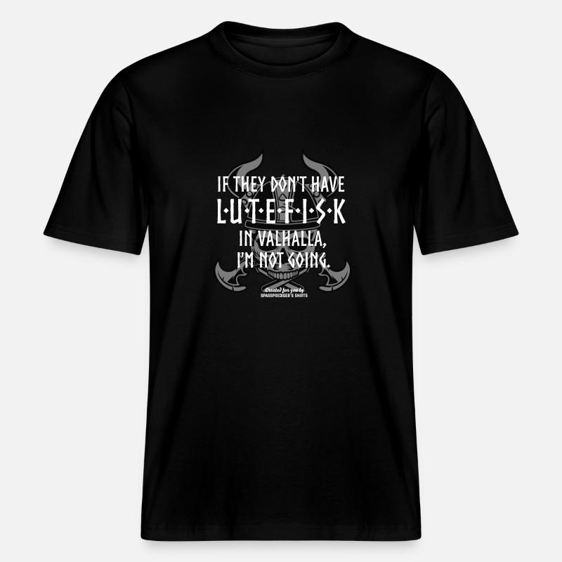Lutéfisk à Valhalla - T-shirt unisexe RELAXED FIT en coton bio - noir