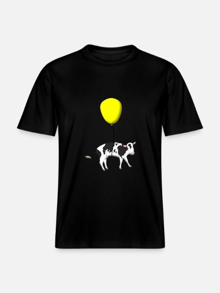 Cow - RELAXED FIT Unisex Organic T-Shirt - black