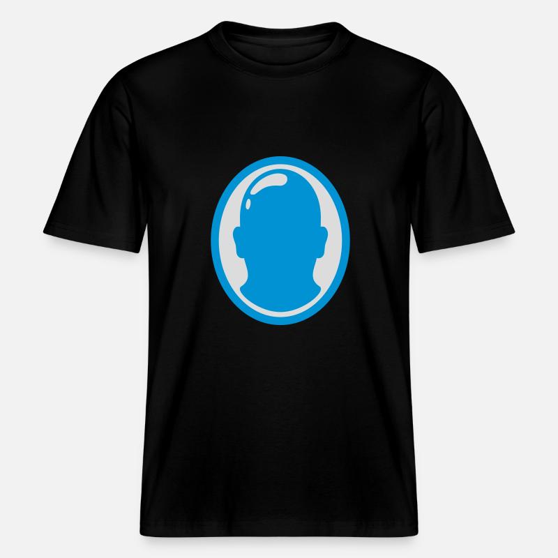 Conception du logo Bald Man -  T-shirt unisexe RELAXED FIT en coton bio - noir