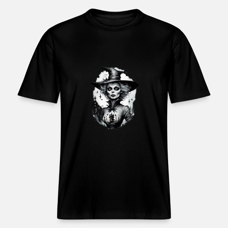 sorcière classique 4 - T-shirt unisexe RELAXED FIT en coton bio - noir