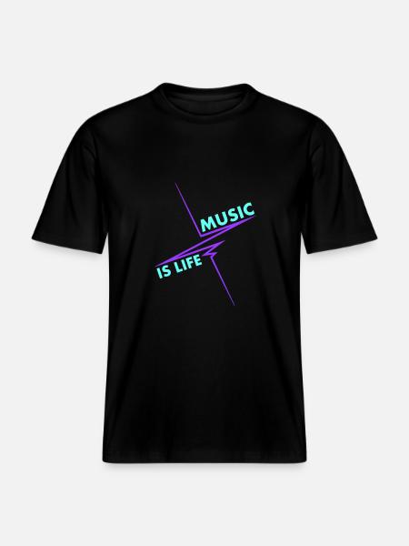 Muziek is Leven Puls Hartslag Muziek Frequentie Songteksten - Uniseks RELAXED FIT bio-T-shirt - zwart