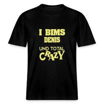 Denis -  T-shirt unisexe RELAXED FIT en coton bio - noir - Devant - Alina (178cm) & Michal (187cm)