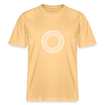 Art géométrique -  T-shirt unisexe RELAXED FIT en coton bio - jaune délavé - Devant - Alina (178cm) & Michal (187cm)