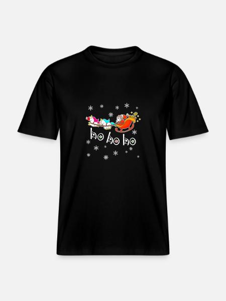 Einhorn Santa jul Unicorn -  Økologisk unisex T-shirt RELAXED FIT - sort