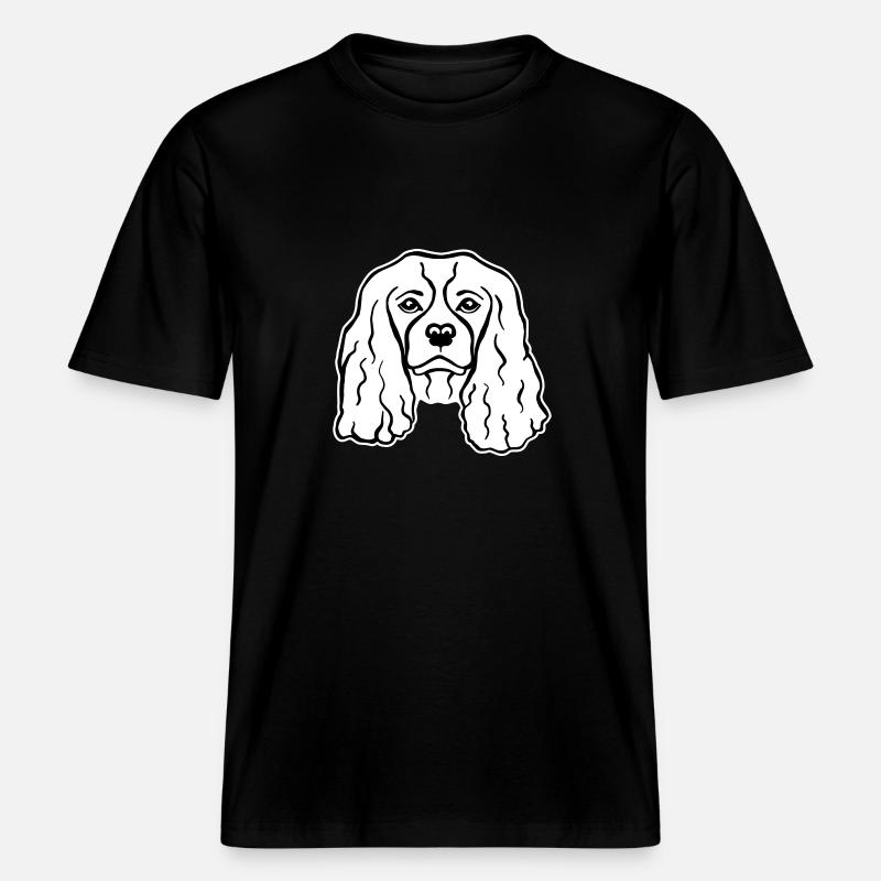 Cavalier King Charles -  T-shirt unisexe RELAXED FIT en coton bio - noir
