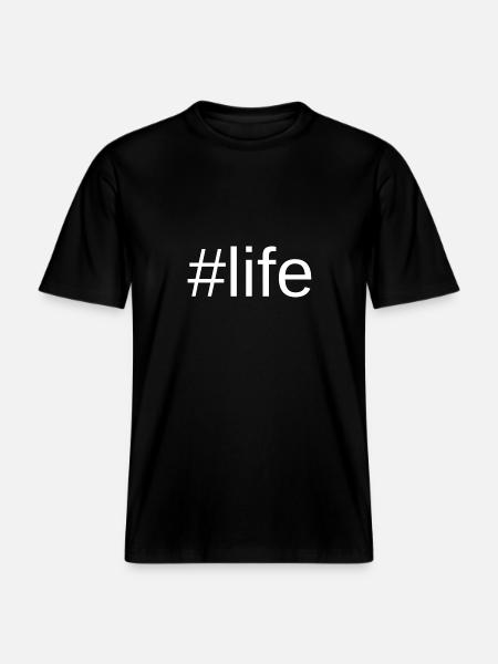 life - RELAXED FIT Unisex Organic T-Shirt - Schwarz