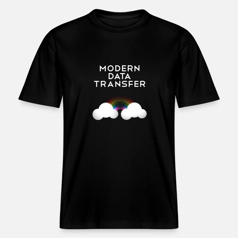 Moderne Datentransfer Wolken Informatiker Geschenk -  RELAXED FIT Unisex Organic T-Shirt - Schwarz